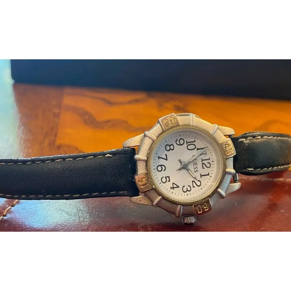 Women's 30mm Two Tone 1993  Guess Watch, Leather Band